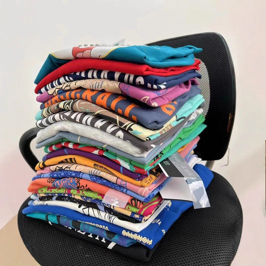 1688Wholesale Clothing2024Summer Streetwear Women's Short Sleeve t Shirt Women's Korean Style Loose Cotton Top Base Layer