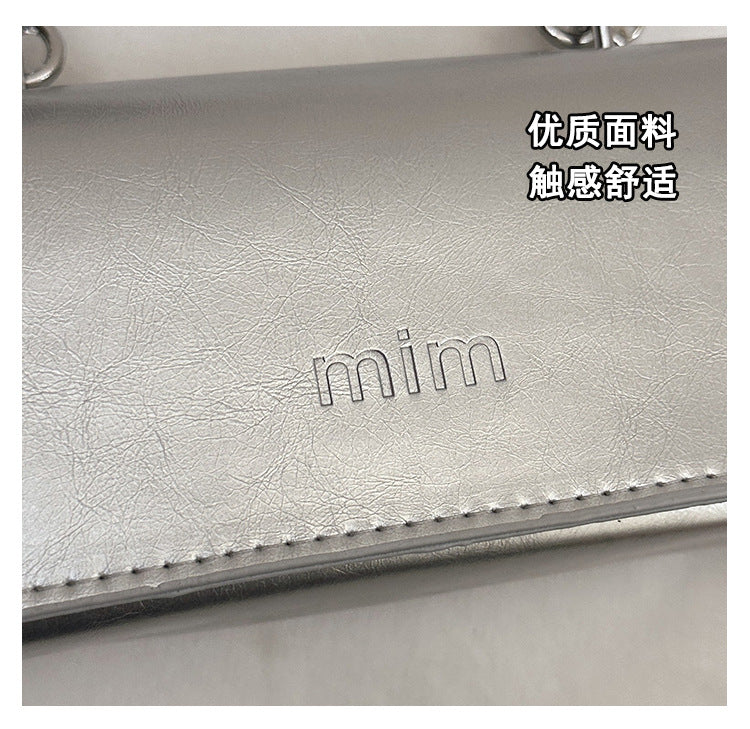 2025Spring New Chain Women's Bag Fashion Simple Stylish Single Shoulder Crossbody Bag Retro Handheld Small Square Women's Bag