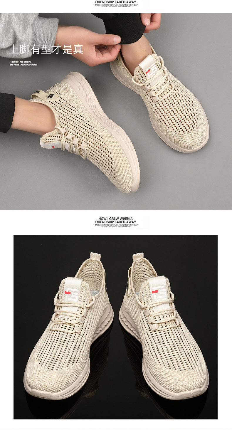 2024Wholesale Dropshipping Casual Sports Shoes Lightweight Breathable Trendy Men's Shoes Summer New Soft Sole Round Toe
