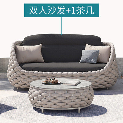 Nordic Courtyard Garden Rattan Sofa Designer Outdoor Open Balcony Leisure Furniture Sales Office Outdoor Rattan Chair