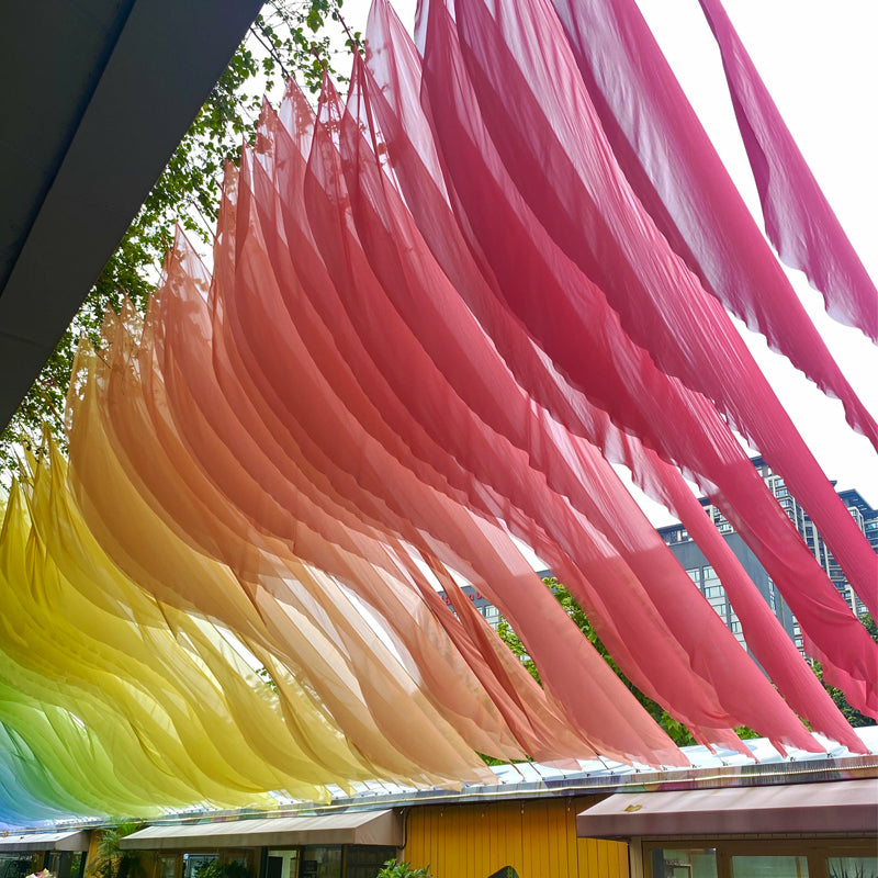 Internet Celebrity Style Wind-Driven Sheer Curtain Ceiling Hotel Restaurant Homestay Atmosphere Decoration Outdoor Wedding Scenic Spot Seaside Tent Sheer Curtain