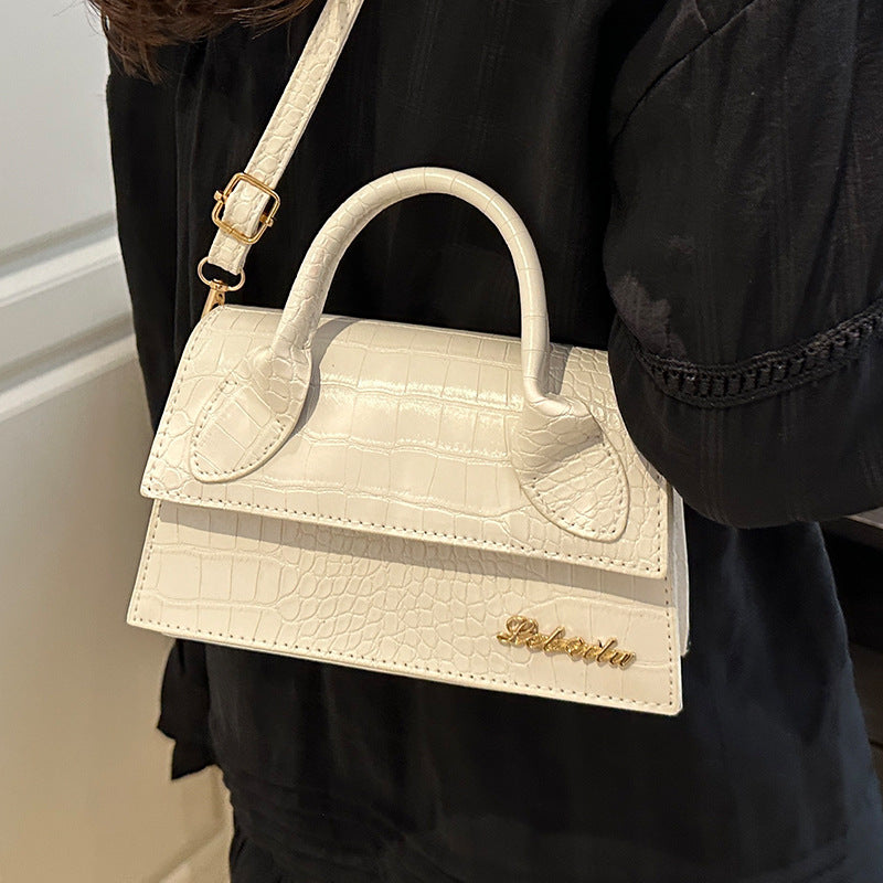 Korean style stone pattern single shoulder bag for women2025New Textured Handheld Small Square Bag Versatile Fashion Simple Crossbody Bag