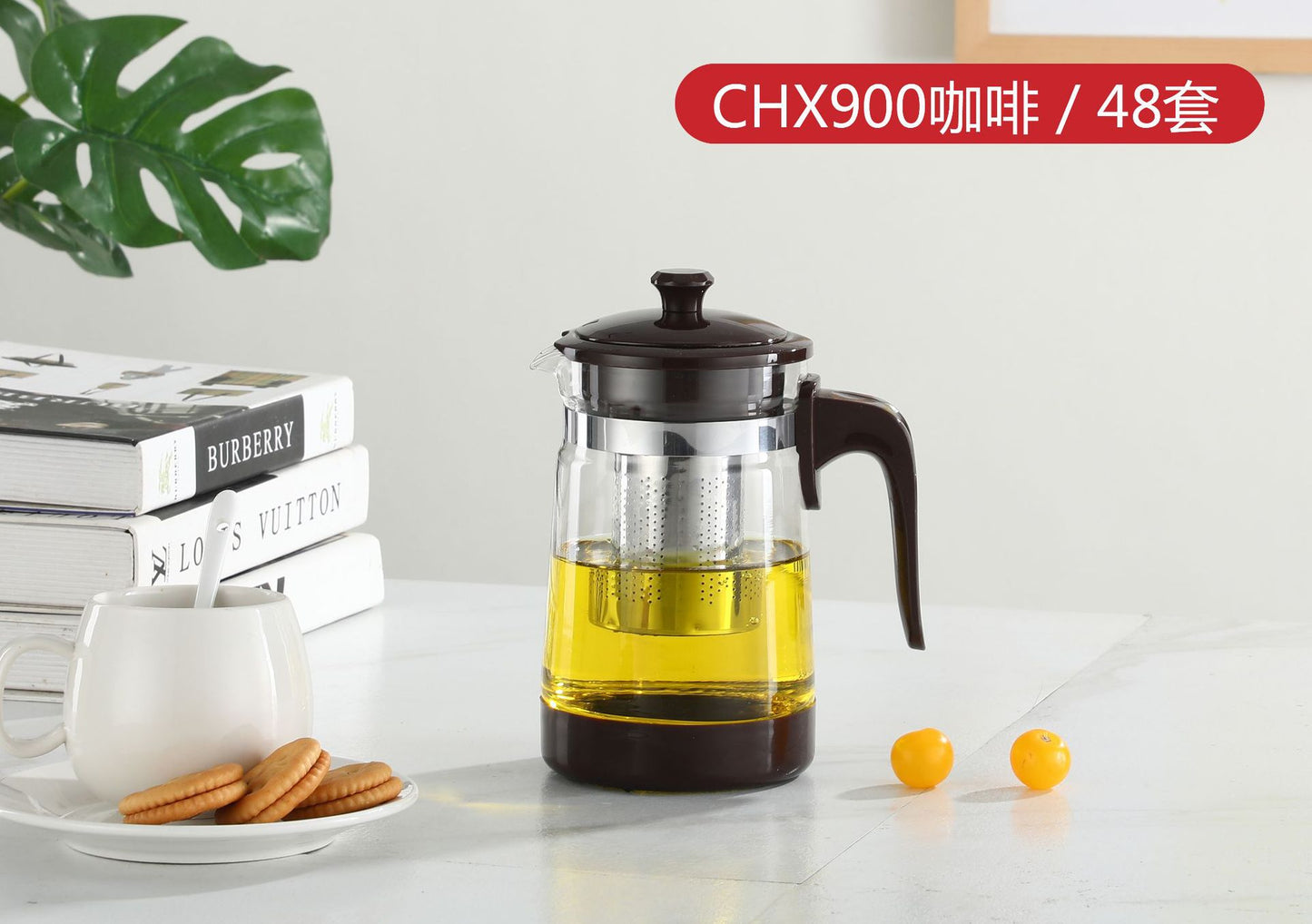 Large Capacity Glass Teapot Kung Fu Tea Brewing Pot Household Kettle Single Pot Heat Resistant Filter Tea Maker Flower Tea Tea Set