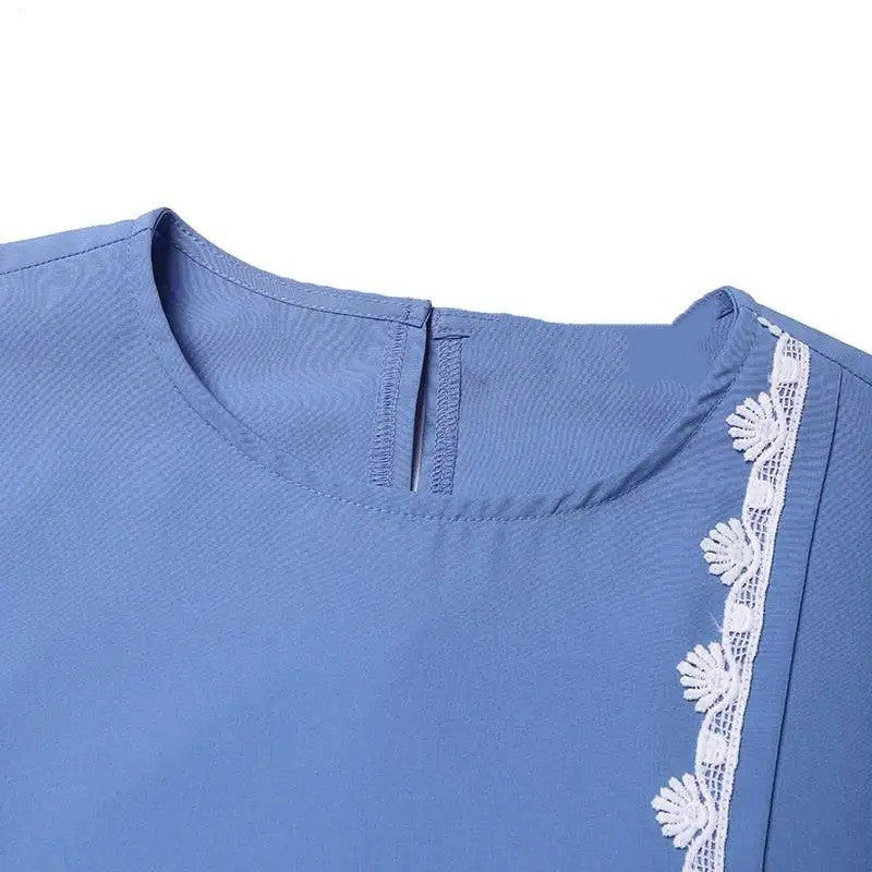 H726#Muslim Women's Clothing Lace Long Robe Dress Fashion Long Sleeve Vest Women's Spring Casual Dress