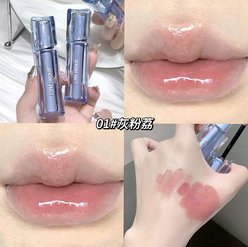 Cross-border Exclusive Hot Sale SENSORY PARTY Butterfly Soft Honey Mirror Lip Gloss Matte Finish Brightening Lip Gloss