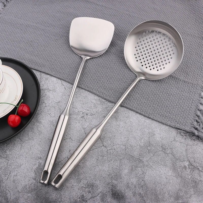 Thickened304Stainless Steel Spatula Set Cooking Spatula Kitchen Supplies Household Stirring Spoon Soup Spoon Colander Wholesale