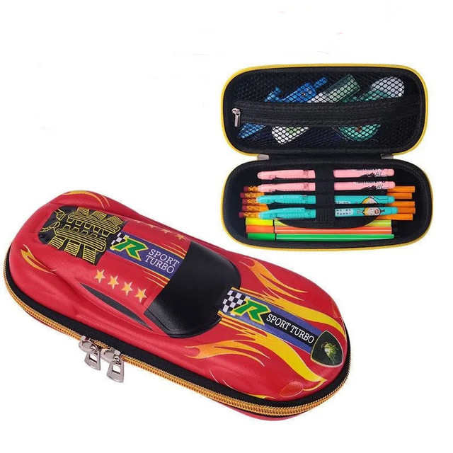 3D Racing car Pencil cases Cartoons school pencil case for c