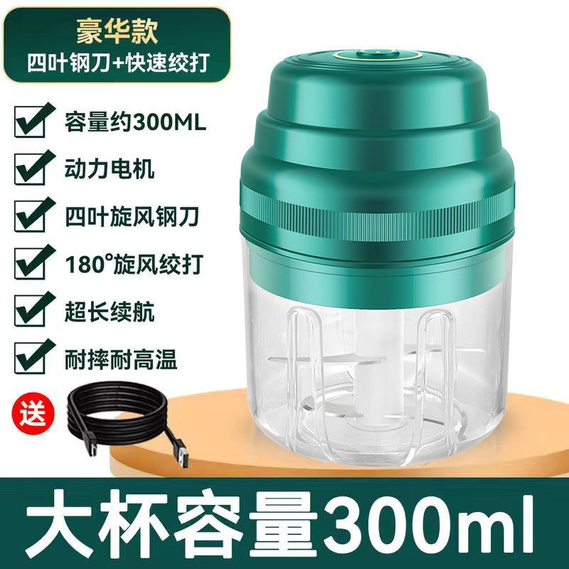 Electric Garlic Masher Kitchen Automatic Garlic Mincer Mini Wireless Household Garlic Crusher Multi-Functional Cooking Machine