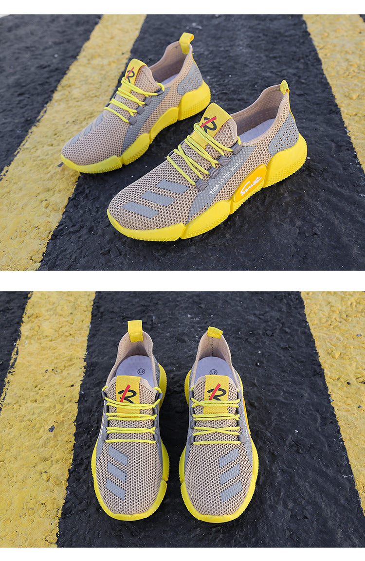 Men's Sneakers2024Spring New Trendy Casual Shoes Running Shoes Couple Shoes Mesh Flyknit Shoes Export