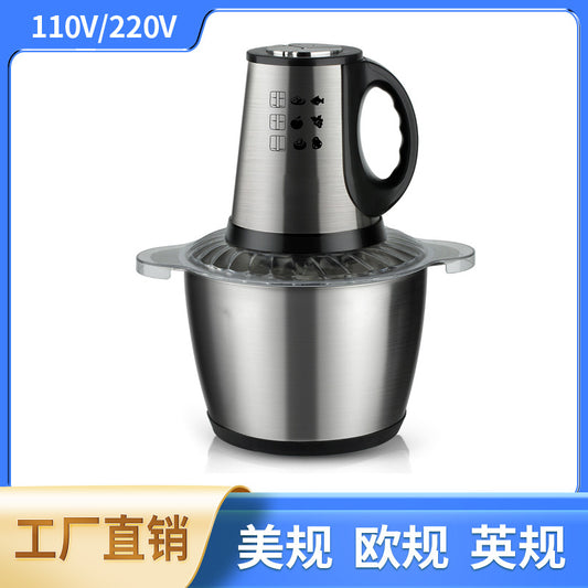 European and British Standard Cross-Border Electric Meat Grinder Household Stainless Steel Meat Mincer Vegetable Chopper Multi-Functional Dual-Speed Food Processor