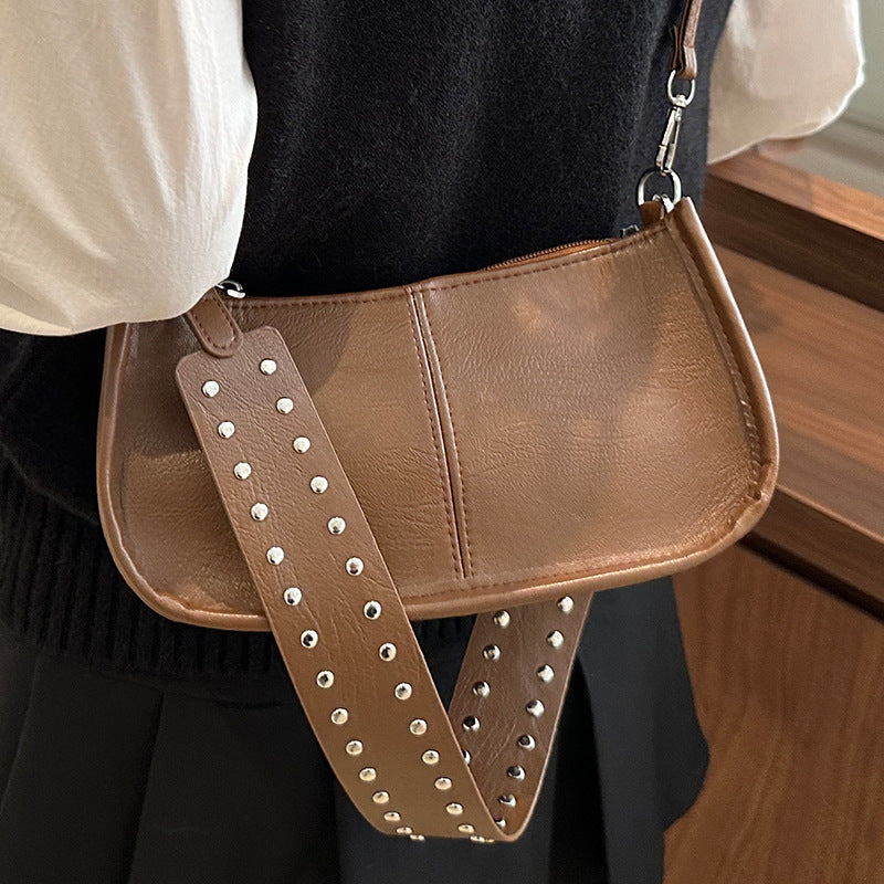 Crossbody Pouch2025Spring New Underarm Bag Niche Handbag Versatile Commuter Single Shoulder Underarm Rivet Women's Bag