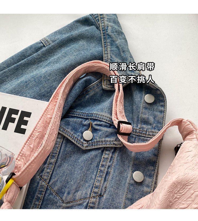 Cute and Versatile Niche Canvas Small Bag for Women2023New Women's Bag Korean Version Crossbody Bag Fashion Single Shoulder Dumpling Bag