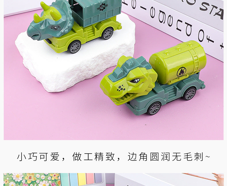 Children's Toys Pull-Back Dinosaur Construction Truck Boys Excavator Pull-Back Dump Truck Mixer Truck Small Car Street Vendor Wholesale