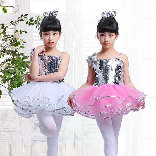 Kindergarten Performance Costume Children's Day Dance Costume for Girls Puffy Tulle Skirt Children's Jazz Dance Sequin Performance Dress