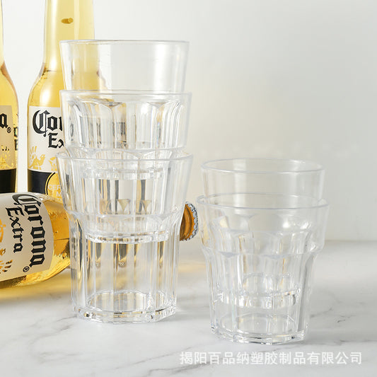 Acrylic Cup Shatterproof Beer Mug ktv Bar shot glass plastic transparent octagonal cup liquor glass pc Cup