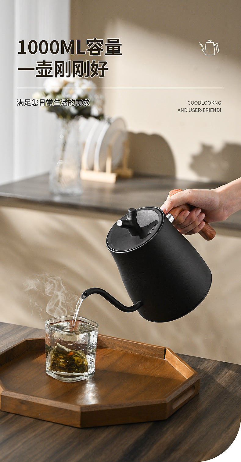 Electric Kettle Cross-Border Knob Temperature Control Narrow Spout Long Spout Pour Over Coffee Pot Stainless Steel Kettle Electric Kettle