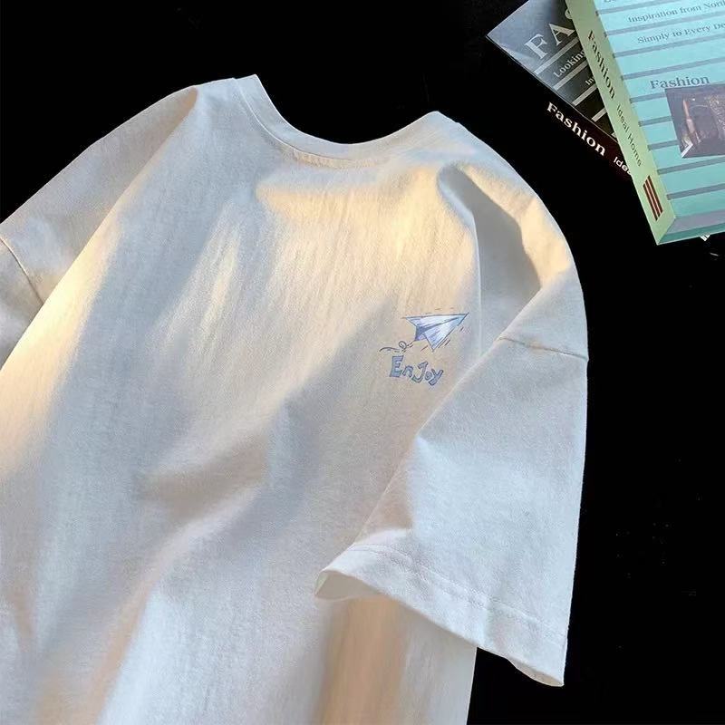 t Trendy Brand Short Sleeve T-Shirt200Summer New Pure Cotton Men's Short Sleeve Korean Style Trendy Top Fashion Base Shirt