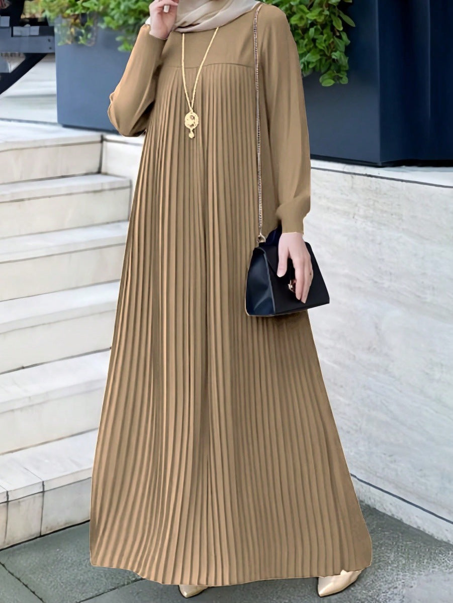 Muslim2025New Dress Women's Clothing Cross-Border Middle East Showstopper Long Dress Elegant and Fashionable