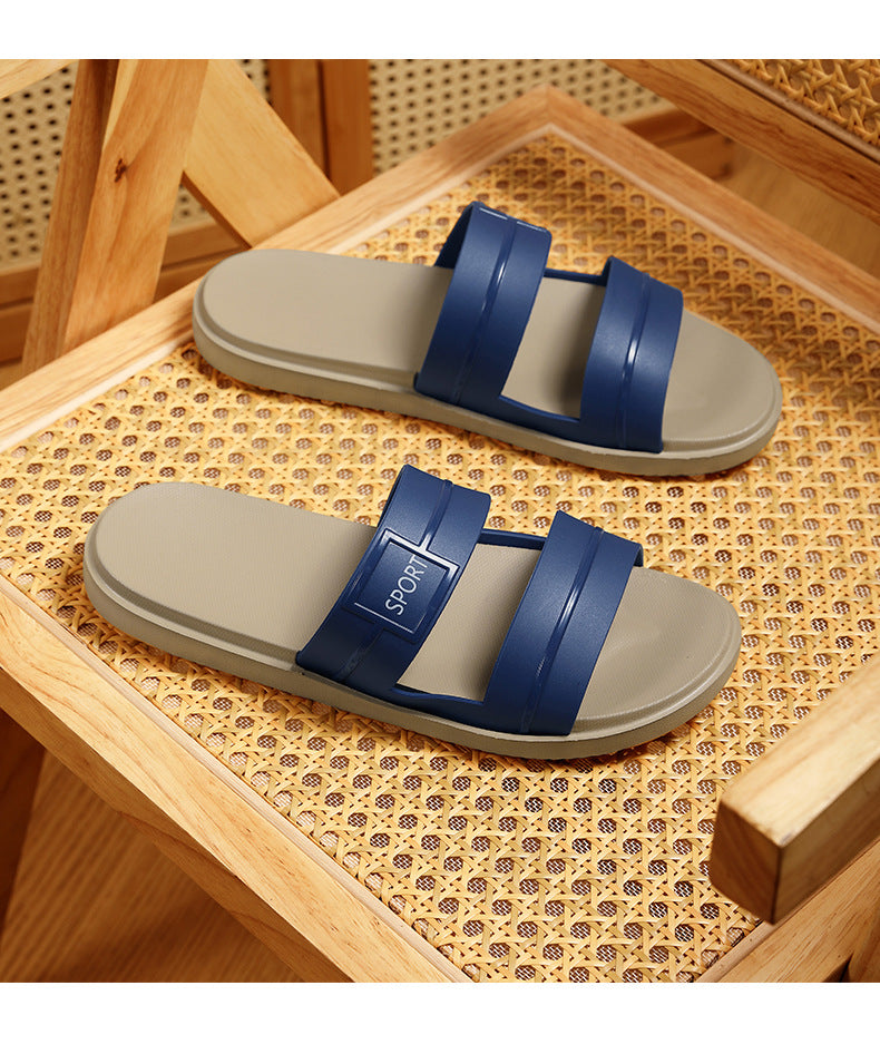 Summer New Style One-Word Slippers Bathroom Non-Slip High-End Indoor Home Outdoor Fashion Casual Swimming Beach Men