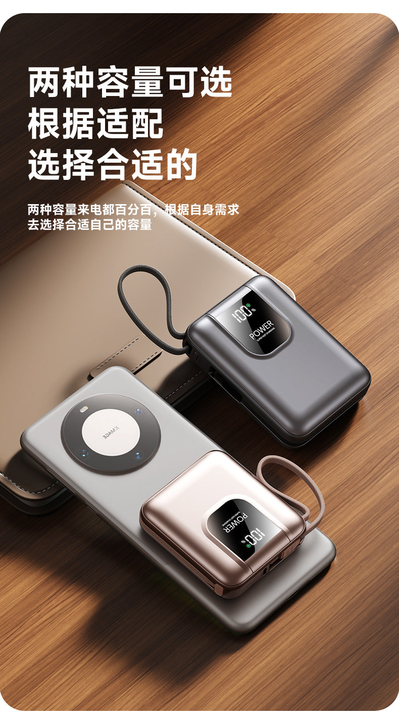 Wholesale  Mini digital display with built-in cable power bank20000High Capacity Portable POWER BANK