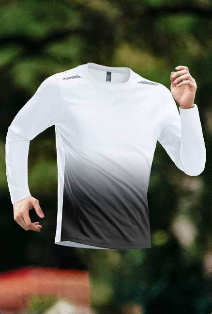 Quick-drying Long-sleeved Men's Mesh Running Training Sports Top Men's Mountaineering Fitness T T-shirt Base Layer Morning Jogging Outfit