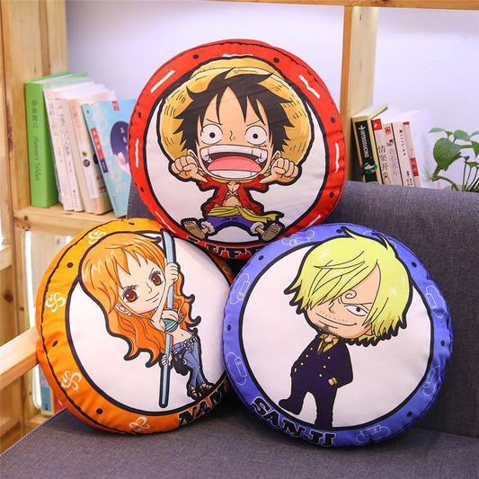 New One Piece Round Pillow Anime Merchandise Luffy Chopper One Piece Double-Sided Print Nap Cushion In Stock