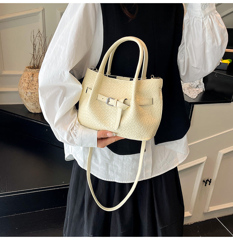 Korean style Niche Sweet Girl Handbag2025New high-end vegetable basket woven bag single shoulder crossbody bag