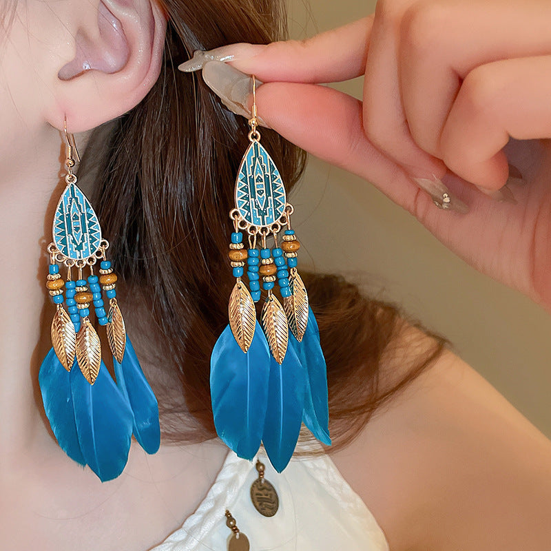 Bohemian Style Earrings for Women2025New Hot-Selling High-End Ethnic Style Unique Exaggerated Earrings Elegant Ear Jewelry