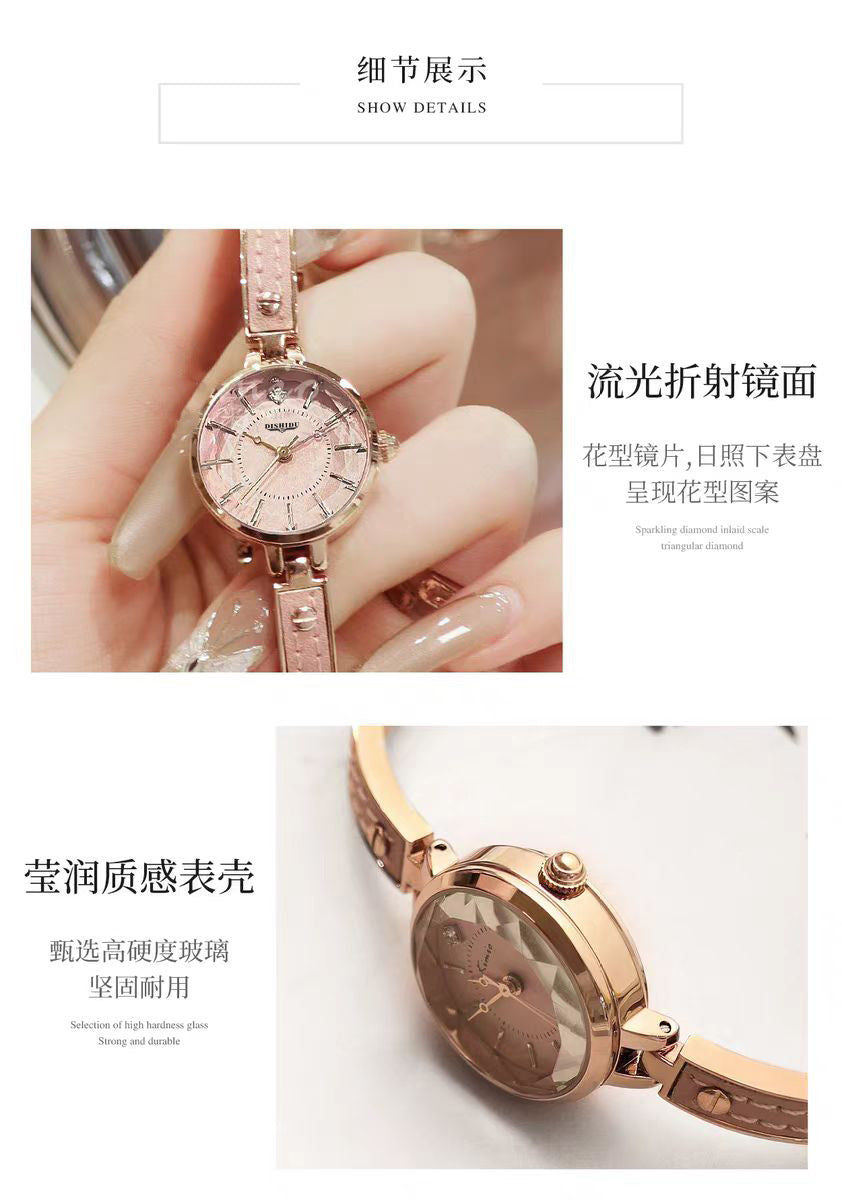 Dishidu Dishidu Women's Watch Bracelet Watch Exquisite Compact Women's Light Luxury Niche Quartz Women's Watch High Aesthetic