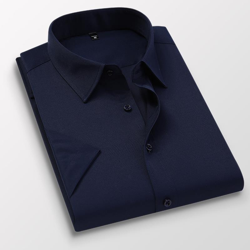 Men's Non-Iron Shirt Plus Size Breathable Business Casual Korean Style Slim Fit Shirt Professional Wear White Long Sleeve Shirt