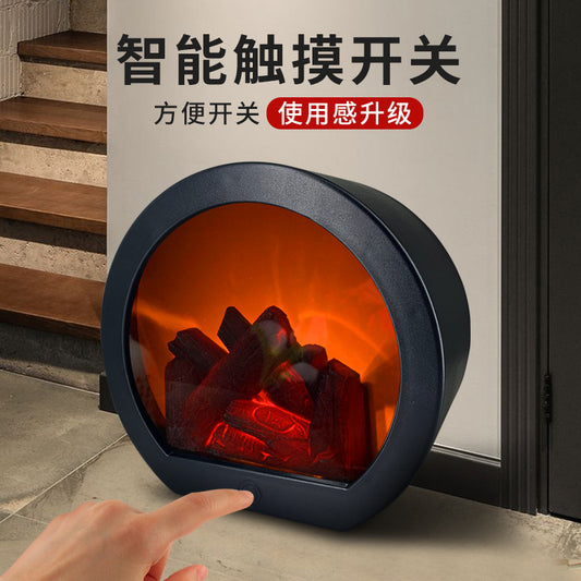 Fireplace Lamp Simulation Decorative Night Light Home Small Ornament Vintage Atmosphere Lamp LED Charcoal Flame Lantern