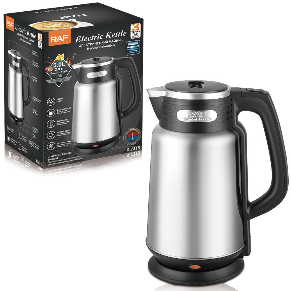 European Standard Cross-Border2.0L Electric Kettle Household Stainless Steel Electric Heating Kettle Automatic Power Off Fast Heating