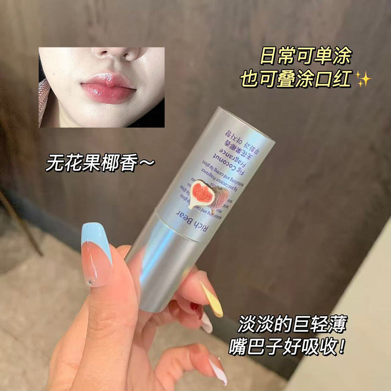 RichBear Moisturizing Fig Coconut Lip Gloss Hydrating Mirror Gloss Moisturizing Lip Balm Care Hydrating Essence Oil
