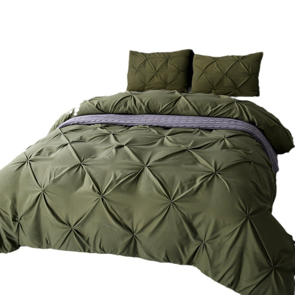 3pcs/set 7In-stock colors AliExpress Amazon ebay Handcrafted Solid Color Duvet Cover Three-Piece Set USA