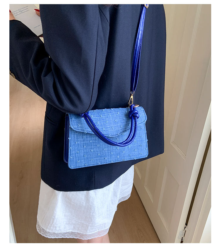 Simple Solid Color Trendy Fashionable Handbag2025Summer New Casual Elegant Single Shoulder Crossbody Small Square Bag for Women