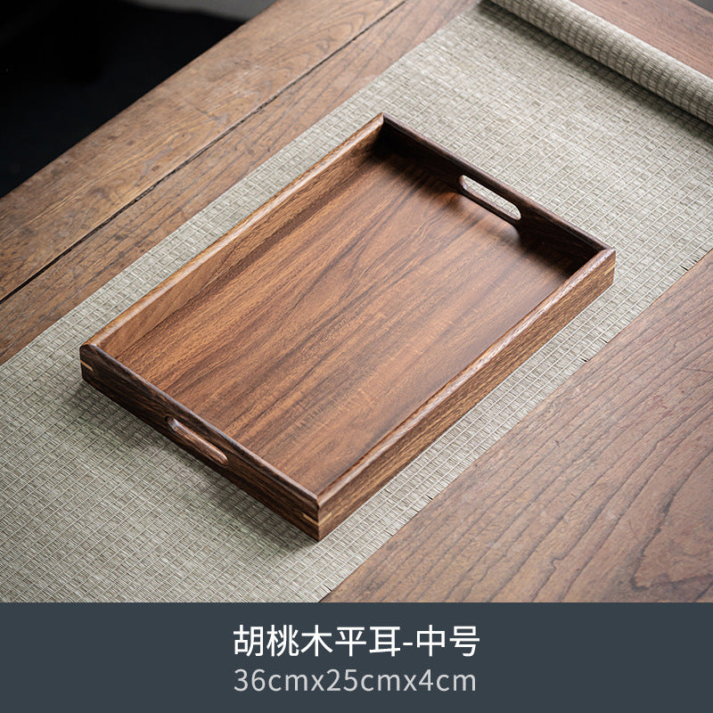 Walnut Tea Tray Minimalist Dry Tea Tray Cup Storage Tray Chinese Style Candy Dessert Fruit Tray Tea Room Tea House Wholesale