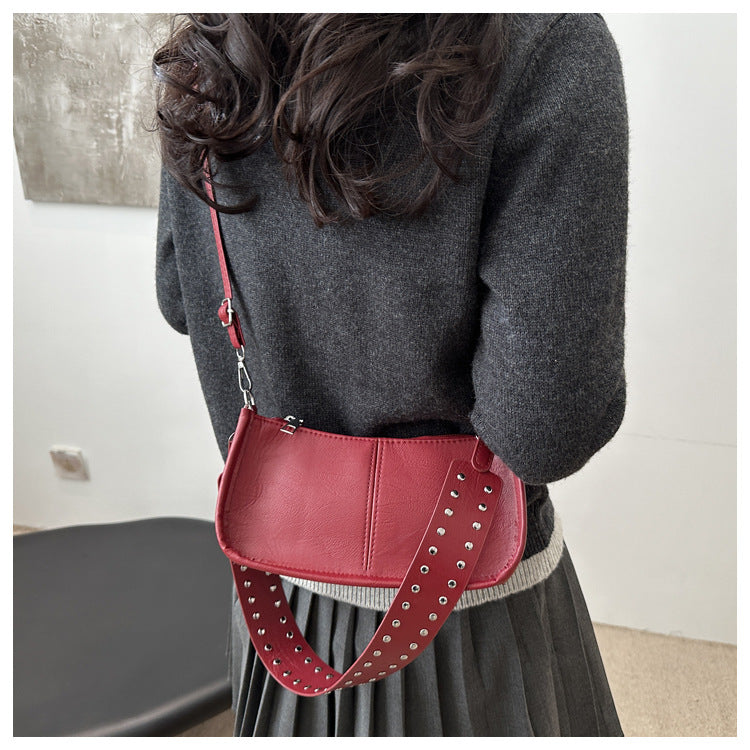 Crossbody Pouch2025Spring New Underarm Bag Niche Handbag Versatile Commuter Single Shoulder Underarm Rivet Women's Bag