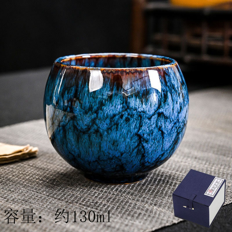 Kiln Change Five Elements Cup Kung Fu Tea Cup Large Capacity Exclusive Master Cup Tasting Cup Tea Bowl High-end Commemorative Tea Cup Gift Box