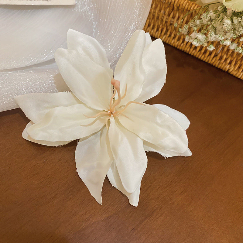 Super Fairy Vacation Style Fabric Flower Hair Clip Side Bangs Broken Hair Duckbill Clip Gentle Atmosphere Versatile Hair Accessory for Women