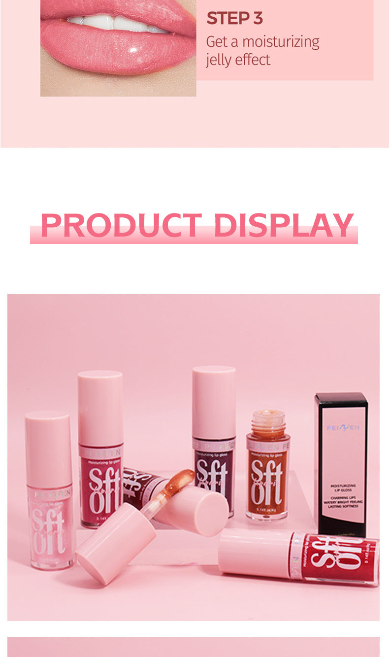 PNF Cross-border Moisturizing Lip Gloss Lip Oil Pearlescent Fine Flash European and American Water Light Lip Plumping Cream Lip Gloss Lip lacquer