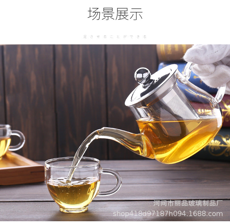 Manufacturer Wholesale Glass Teapot Stainless Steel Filter Inner Liner Flower Tea Brewing Teapot Electric Ceramic Stove Heating Tea Kettle