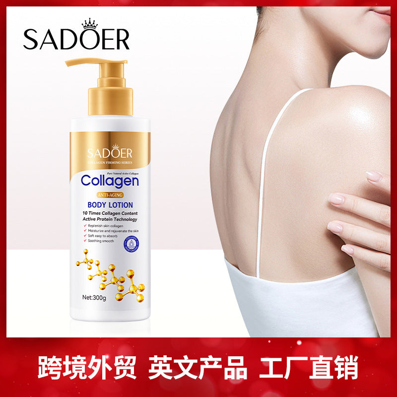 Full English Collagen Body Lotion300g SADOER Moisturizing, refreshing, and hydrating cross-border wholesale