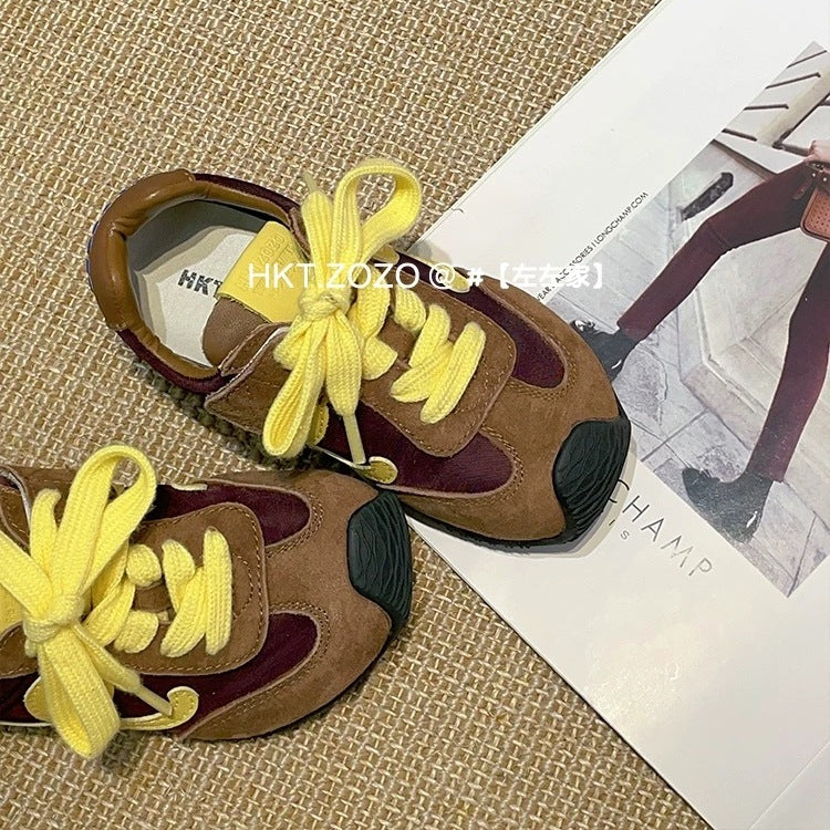 Genuine Leather Children's Spring New Sports Shoes Trendy Brand Hot-Selling Boys and Girls Forrest Gump Shoes German Training Shoes Non-Slip Running Shoes