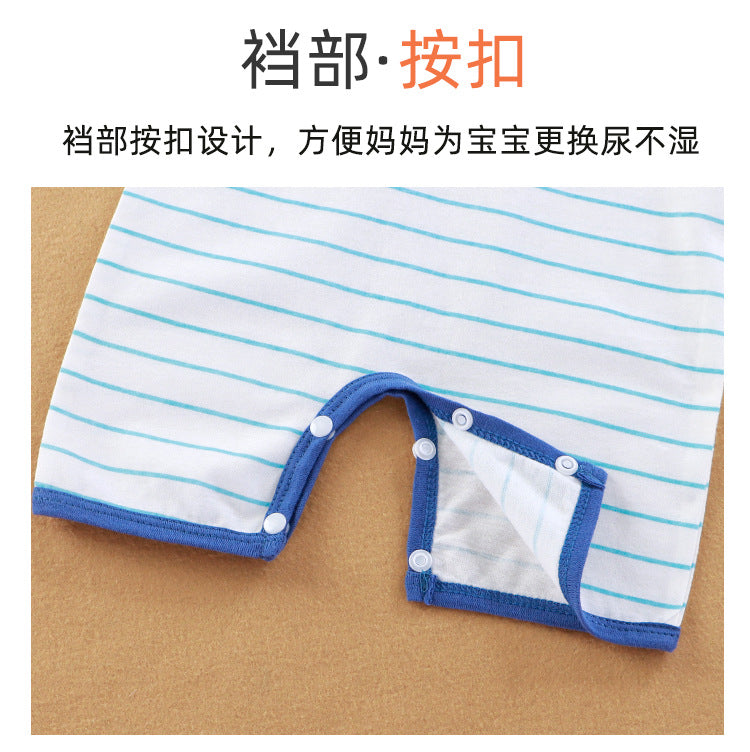 Summer New Baby Romper for Boys and Girls, Thin Cotton Sleeveless Jumpsuit Newborn Striped Vest Romper