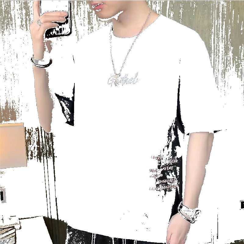 2022 summer new short-sleeved T-shirt men's trendy versatile half-sleeved shirt ins loose casual trendy brand top clothes