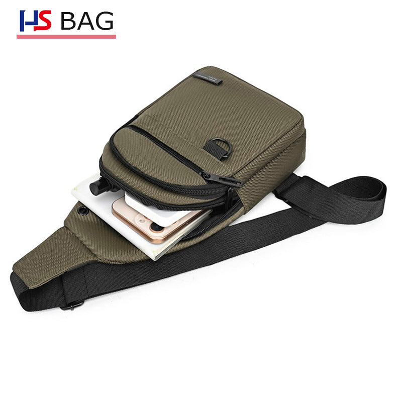 Silk Chest Bag Autumn New Large Capacity Casual Men's Bag Lightweight Simple Water-Resistant Oxford Cloth Crossbody Backpack