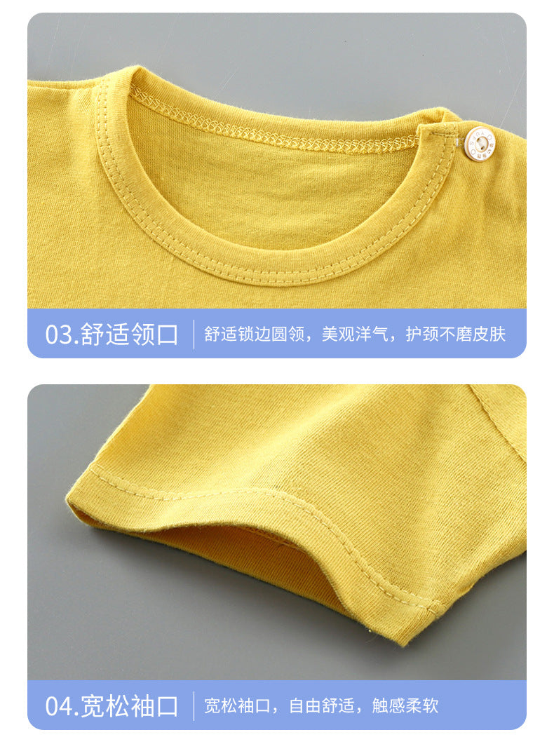 Children's Summer Short Sleeve Set a Cotton-like Boys' and Girls' Clothing t T-shirt Baby Summer Clothing2025Children's Clothing