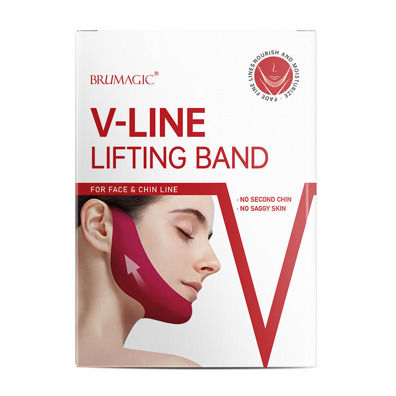 Cross-Border V Face Mask English red V Type Lifting Chin Patch Hydrogel Ear Hanging Mask Lifting Bandage In Stock