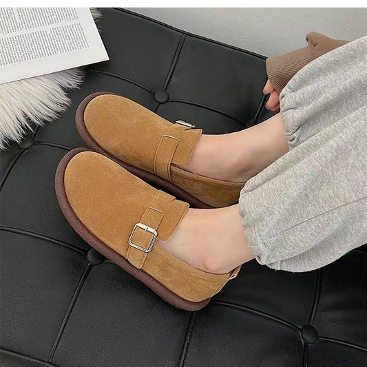 ins Super Popular Versatile Birkenstock Shoes for Female Students2024Spring and Autumn New Retro Slip-On Soft Sole Non-Slip Loafers