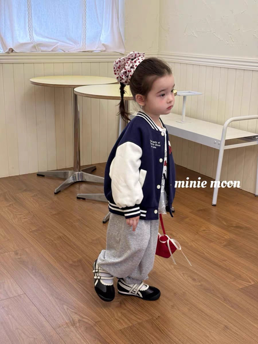 Sweet Little Chef Children's Clothing2025Autumn New Cute Girls' Toddler Outfit KT Cat Color Block Baseball Jacket Cartoon Sweatshirt Trendy